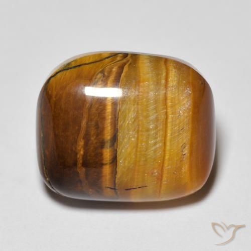 Œil de tigre Marron chaud naturelle Coussin, 8.23 ct, Opaque