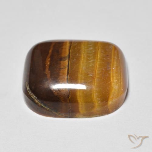 Œil de tigre Marron chaud naturelle Coussin, 8.23 ct, Opaque