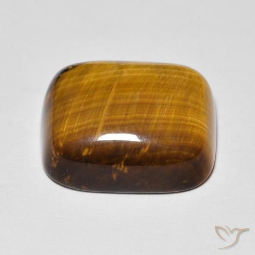 Œil de tigre Marron chaud naturelle Coussin, 8.83 ct, Opaque