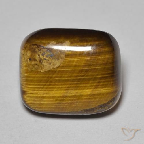 8.34ct Naturel Brun doré Œil de tigre, Coussin, Opaque