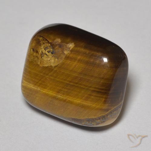 Œil de tigre Brun doré naturelle Coussin, 8.34 ct, Opaque