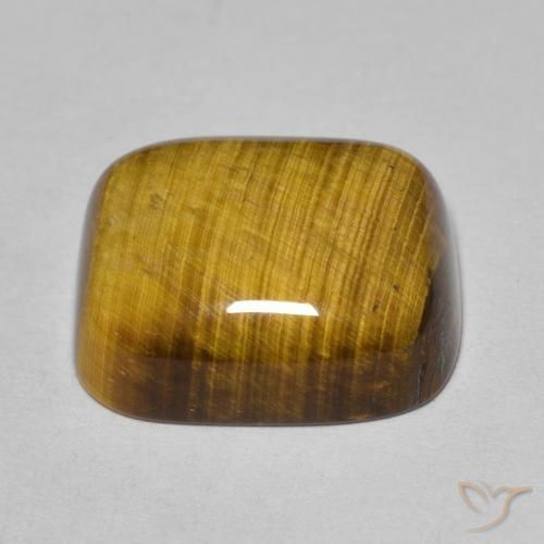 Œil de tigre Brun doré naturelle Coussin, 8.84 ct, Opaque