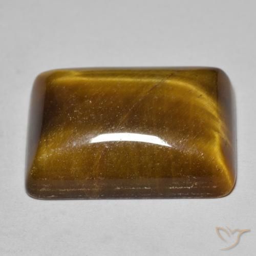 Œil de tigre Brun doré naturelle Baquette, 19.29 ct, Opaque
