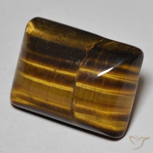 Œil de tigre Brun doré naturelle Baquette, 19.67 ct, Opaque