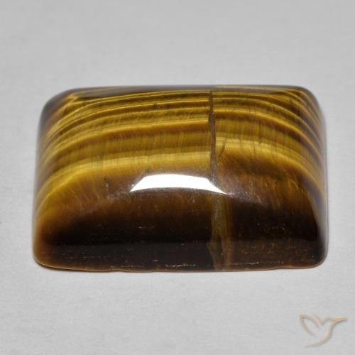 Œil de tigre Brun doré naturelle Baquette, 19.67 ct, Opaque