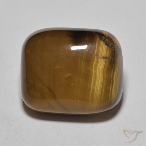 Œil de tigre Marron chaud naturelle Coussin, 8.72 ct, Opaque
