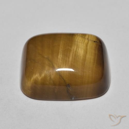 Œil de tigre Marron chaud naturelle Coussin, 8.72 ct, Opaque