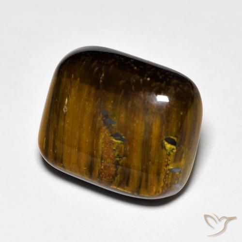 Œil de tigre Brun naturelle Coussin, 8.57 ct, Opaque