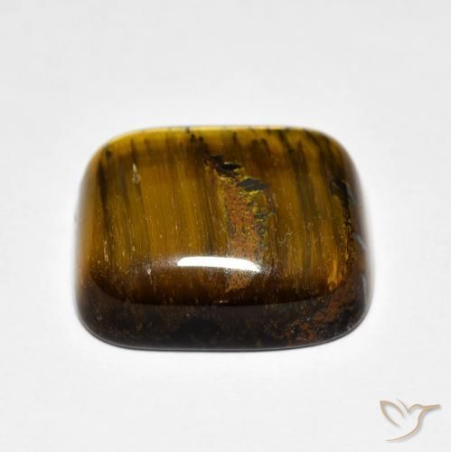 Œil de tigre Brun naturelle Coussin, 8.57 ct, Opaque