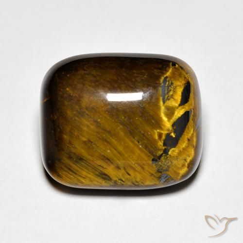 8.91ct Naturel Brun moyen Œil de tigre, Coussin, Opaque