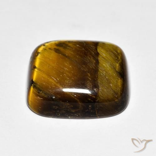 Œil de tigre Brun pain d'épices naturelle Coussin, 8.27 ct, Opaque