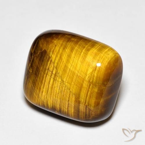 Œil de tigre Marron chaud naturelle Coussin, 8.56 ct, Opaque