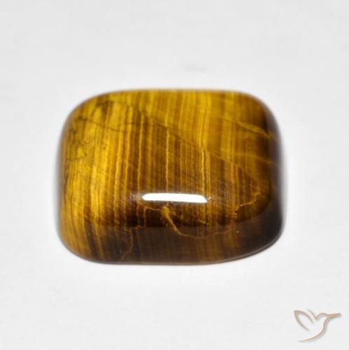 Œil de tigre Marron chaud naturelle Coussin, 8.56 ct, Opaque