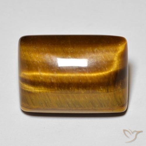 Œil de tigre Marron chaud naturelle Baquette, 13.68 ct, Opaque