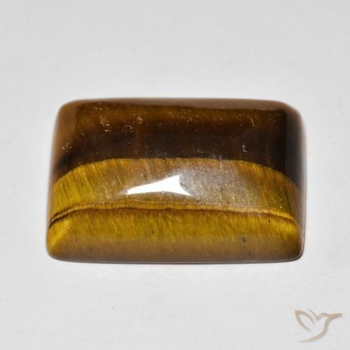 Œil de tigre Marron chaud naturelle Baquette, 13.68 ct, Opaque