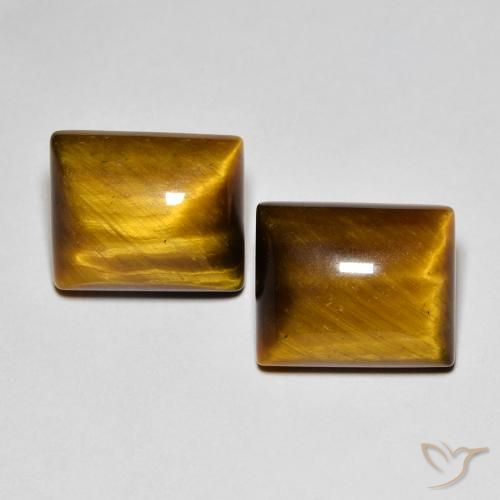 12.53ctw Naturel Brun moyen Œil de tigre, Baquette, Opaque