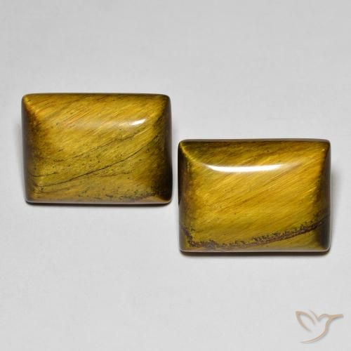20.00ctw Naturel Marron chaud Œil de tigre, Baquette, Opaque