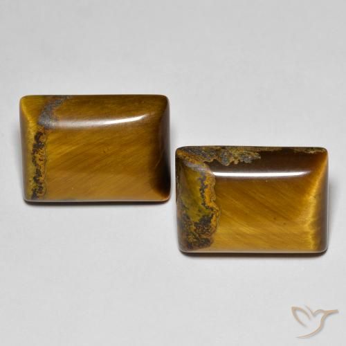 19.40ctw Naturel Brun moyen Œil de tigre, Baquette, Opaque