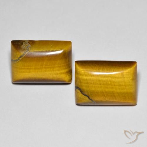 13.17ctw Naturel Marron jaunâtre Œil de tigre, Baquette, Opaque