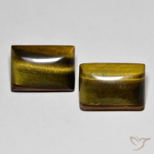 13.55ctw Naturel Brun doré Œil de tigre, Baquette, Opaque