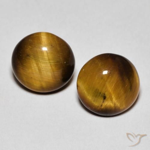2.82ctw Naturel Brun moyen Œil de tigre, Tour, Opaque