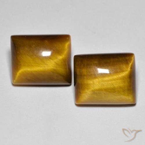 12.43ctw Naturel Brun doré Œil de tigre, Baquette, Opaque