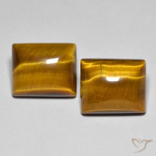 12.46ctw Naturel Brun doré Œil de tigre, Baquette, Opaque