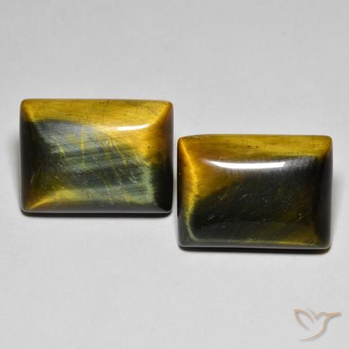 20.22ctw Naturel Medium Dark-Brown Œil de tigre, Baquette, Opaque