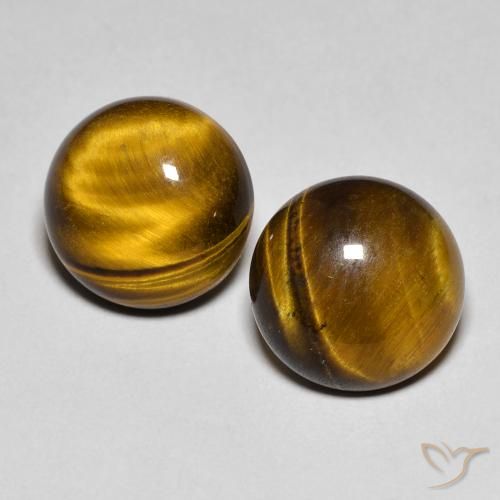 Achetez naturel 7.56ct Marron chaud Oeil de Tigre gems, Coupe roude, En provenance Thaïlande chez GemSelect. En stock, livraison internationale!