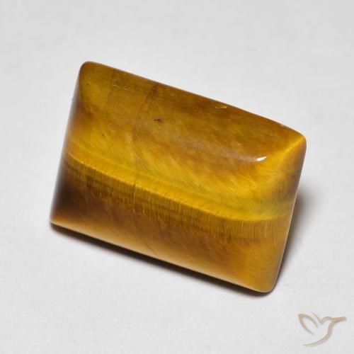 Œil de tigre Marron chaud naturelle Baquette, 5.68 ct, Opaque