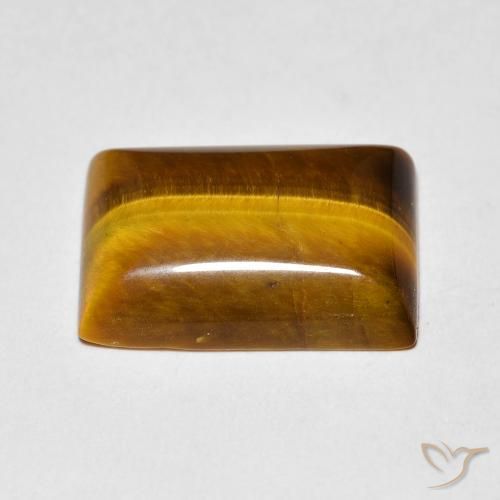 Œil de tigre Marron chaud naturelle Baquette, 5.68 ct, Opaque