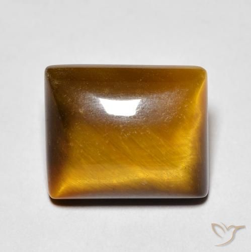 6.31ct Naturel Medium Light-Brown Œil de tigre, Baquette, Opaque