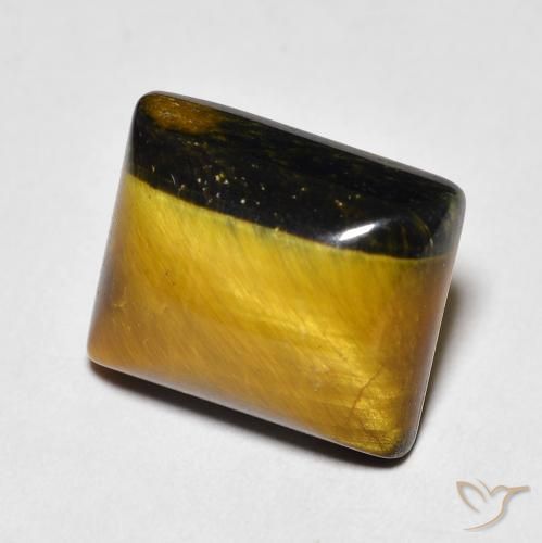6.42ct Naturel Medium Dark-Brown Œil de tigre, Baquette, Opaque