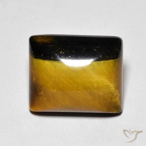 Œil de tigre Medium Dark-Brown naturelle Baquette, 6.42 ct, Opaque