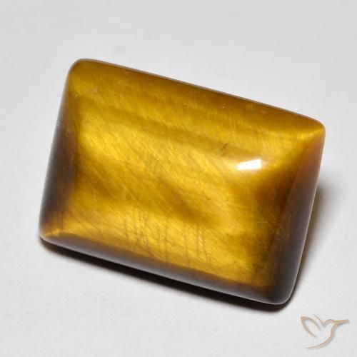 13.65ct Naturel Medium Light-Brown Œil de tigre, Baquette, Opaque