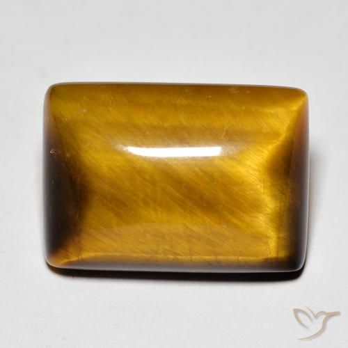 Œil de tigre Medium Light-Brown naturelle Baquette, 13.65 ct, Opaque