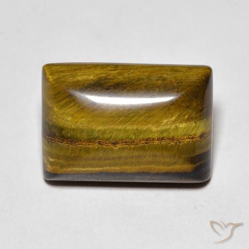 7.65ct Naturel Brun moyen Œil de tigre, Baquette, Opaque