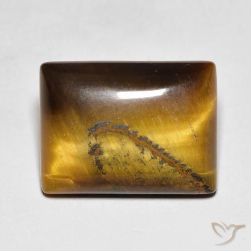 9.14ct Naturel Medium Dark-Brown Œil de tigre, Baquette, Opaque