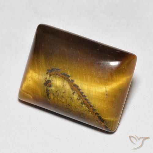 Œil de tigre Medium Dark-Brown naturelle Baquette, 9.14 ct, Opaque