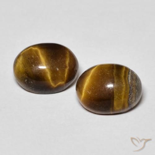 3.32ctw Naturel Marron chaud Œil de tigre, ovale, Opaque