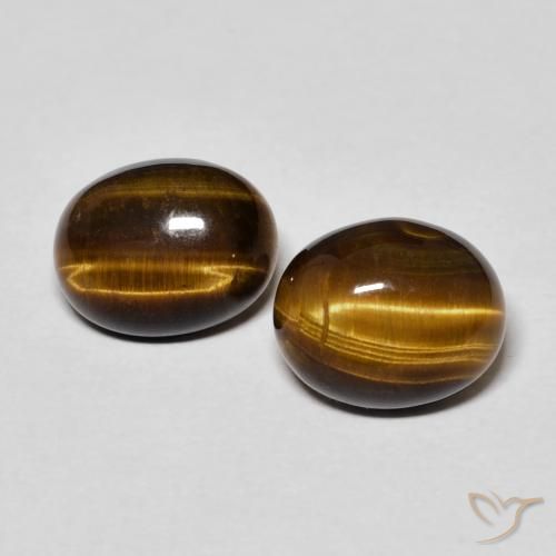 4.43ctw Naturel Brun moyen Œil de tigre, ovale, Opaque