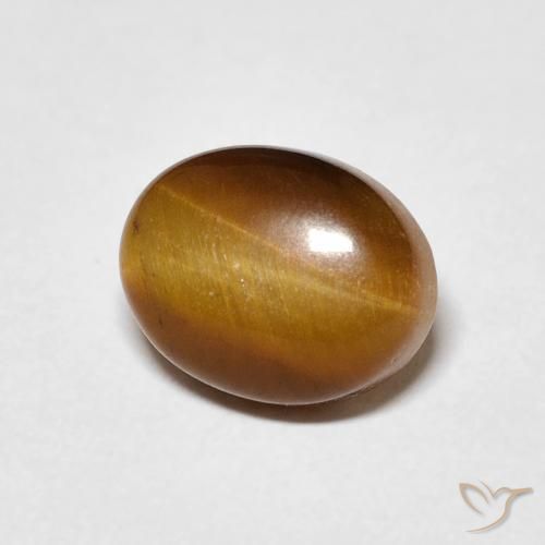 Œil de tigre Marron chaud naturelle ovale, 3.12 ct, Opaque