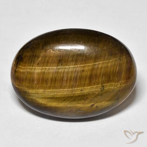 24.85ct Naturel Medium Light-Brown Œil de tigre, ovale, Opaque