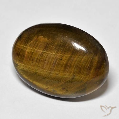 Œil de tigre Medium Light-Brown naturelle ovale, 24.85 ct, Opaque