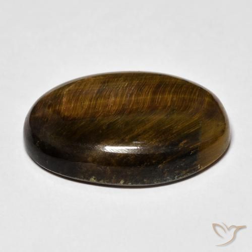 Œil de tigre Medium Light-Brown naturelle ovale, 24.85 ct, Opaque