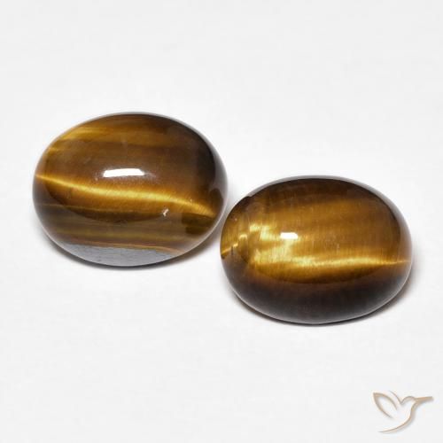 3.47ctw Naturel Marron chaud Œil de tigre, ovale, Opaque