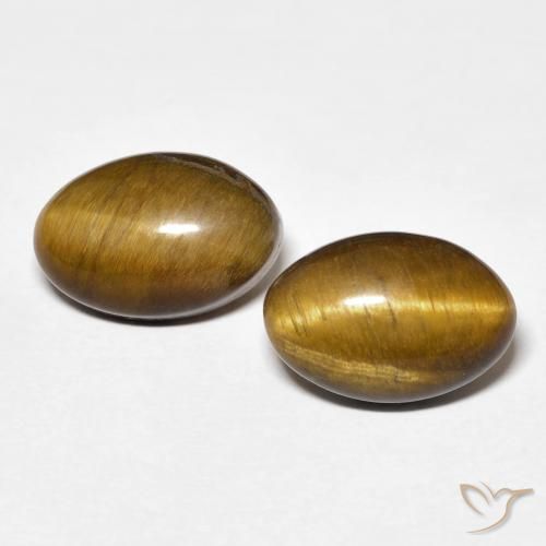 7.73ctw Naturel Brun doré Œil de tigre, ovale, Opaque