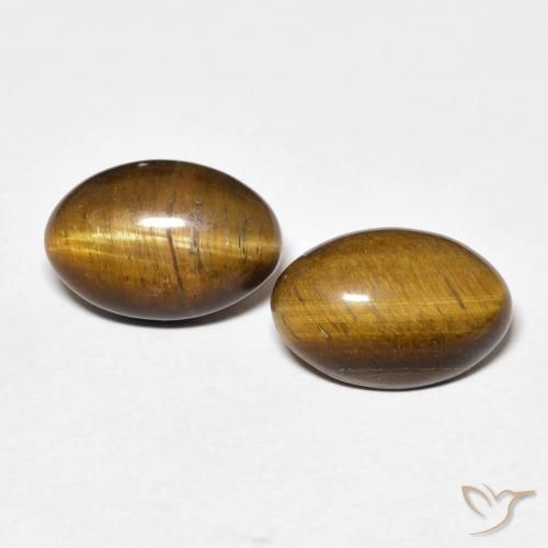 7.36ctw Naturel Medium Dark-Brown Œil de tigre, ovale, Opaque, Photo A