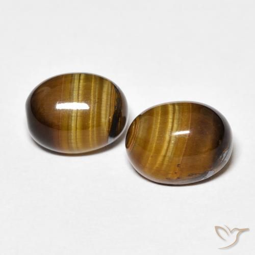 4.81ctw Naturel Brun moyen Œil de tigre, ovale, Opaque