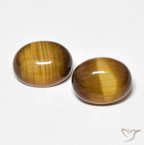 3.42ctw Naturel Marron jaunâtre Œil de tigre, ovale, Opaque